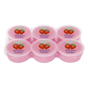 Strawberry Pudding w/Nata de Coco (Cocon) - 6 x 80gr.