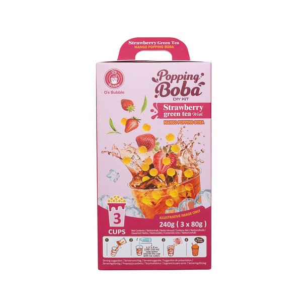 Popping Boba DIY Kit Strawberry (O's) 3 x 80gr.