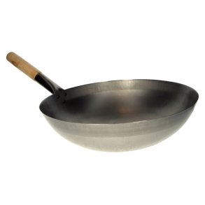Round Wok & Wooden Handle (33cm)