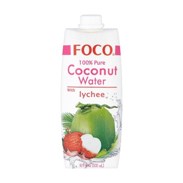 Kokos vand m. Lychee (Foco) - 500ml.