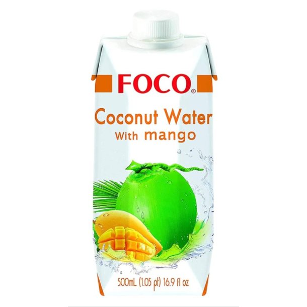 Kokos vand m. Mango (Foco) - 500ml.