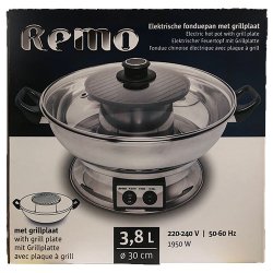 Electric Hot Pot w/Grill Plate (Remo) 3,8L