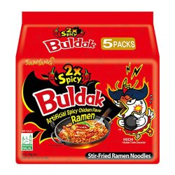 2x Spicy &amp; Hot Chicken 5-pack (SamYang) - 5x140gr.