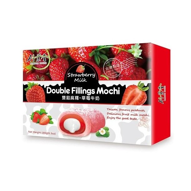Double Filling Mochi - Strawberry Milk (Bamboo House) - 180gr.