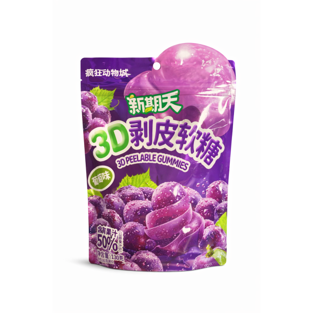 3D Peeling Gummy Grape Flavour (XINQITIAN) - 130gr.