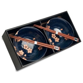Udon Bowl Set - Japanese Flowers porceln (Edo Japan Design)