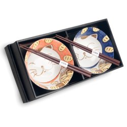 Udon Bowl Set - Smiling Cats porceln (Edo Japan Design)