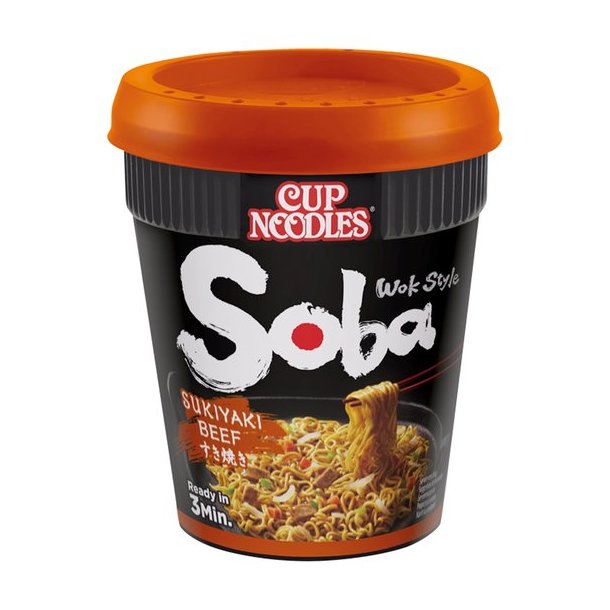 Soba Cup Noodles, Sukiyaki Beef (Nissin) 89gr.