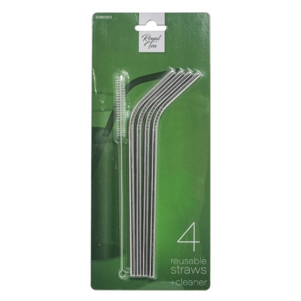 Straws, 4 pcs. w/cleaner - (Royal Tea)