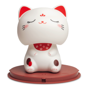 Nikkende Lykke Kat (Eyes Closed) - 10cm. hj