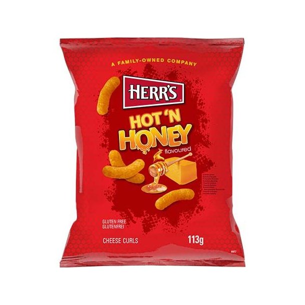 Hot'N Honey Cheese Curls (Herr's) - 113gr.