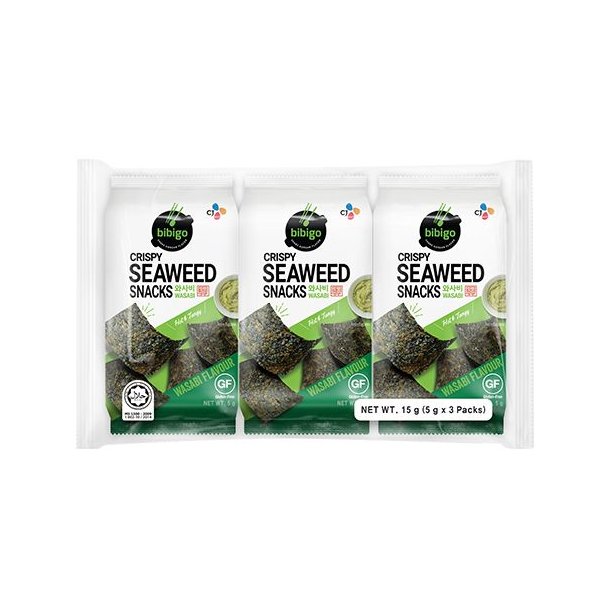 Crispy Seaweed Wasabi 3-pack (Bibigo) - 3 x 5gr.