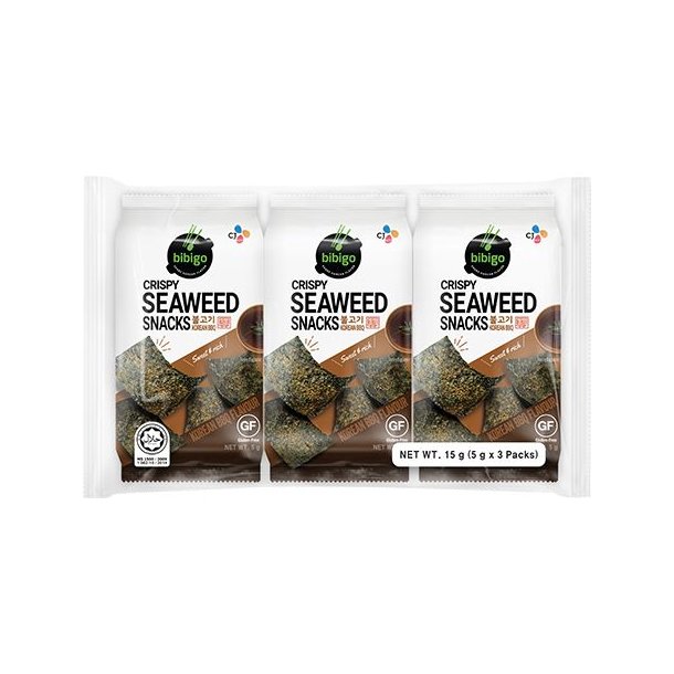 Crispy Seaweed BBQ 3-pack (Bibigo) - 3 x 5gr.