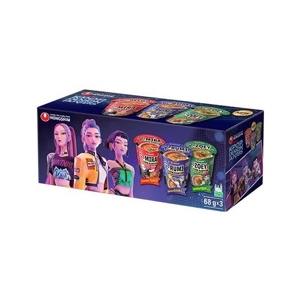 K-POP Demon Hunters Shin Ramyun - Cups (NongShim) - 3 x 68gr.