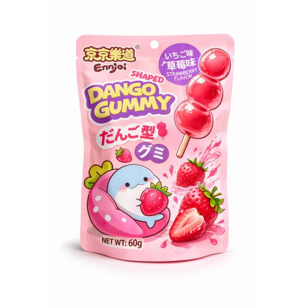 Dango Shaped Gummy Strawberry flavour (JJLD) - 60gr.