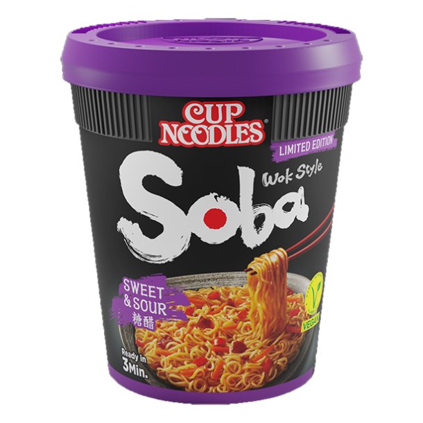 Soba Cup Noodles, Sweet &amp; Spicy (Nissin) 88gr.